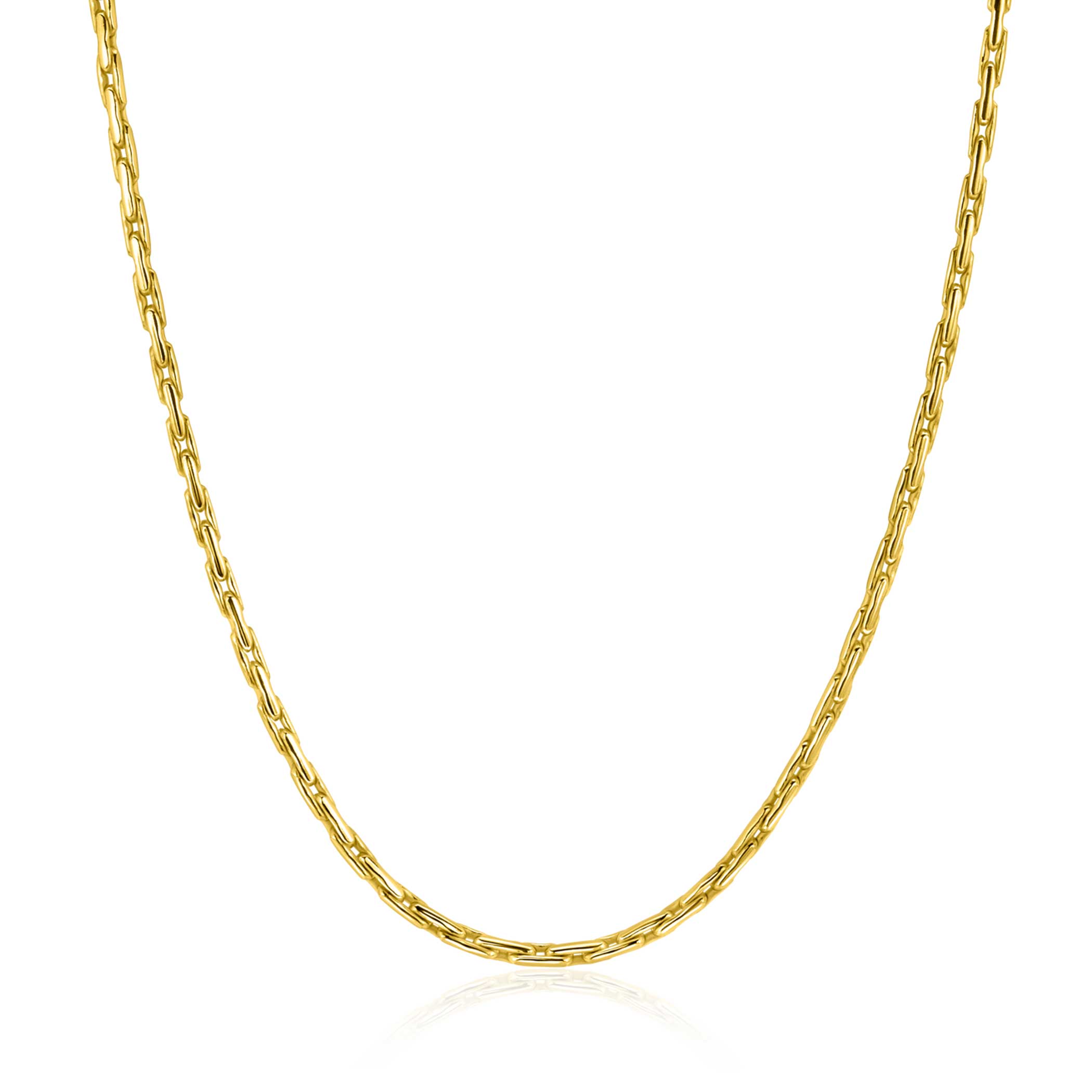 ZINZI gold plated zilveren schakel ketting 2,3mm breed 43-45cm ZIC2648G