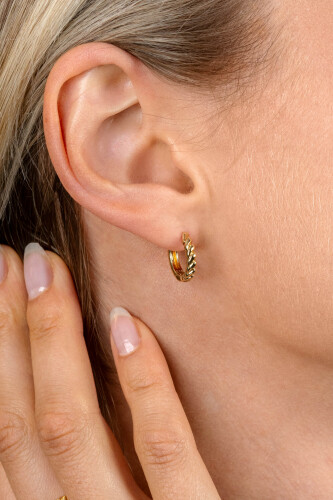 14mm ZINZI gold plated zilveren oorringen met kleine druppels en luxe klapsluiting ZIO2688G