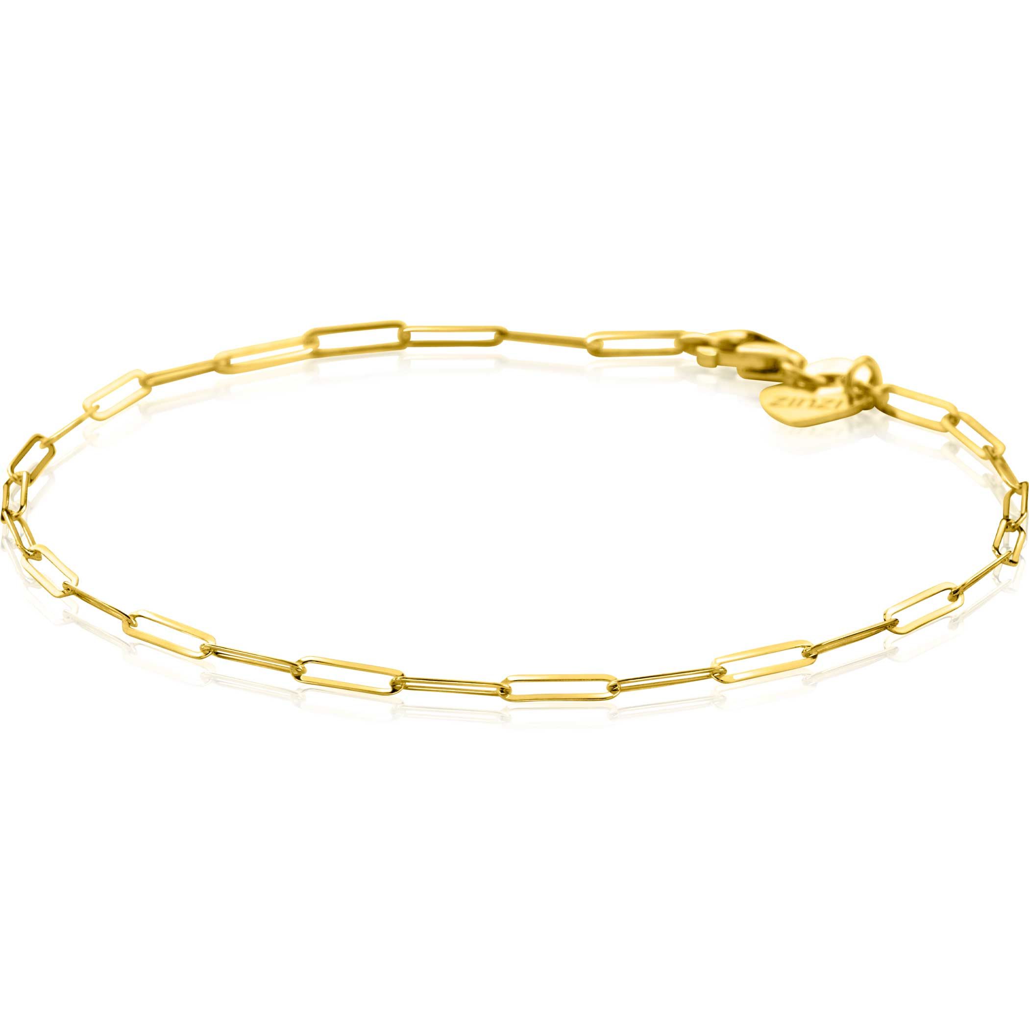 ZINZI Gold 14 karaat gouden armband met paperclip schakels 1,9mm breed ZGA298