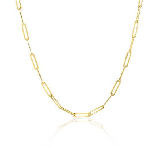 ZINZI Gold 14 karaat gouden collier 45cm met paperclip schakels 1,6mm breed ZGC298