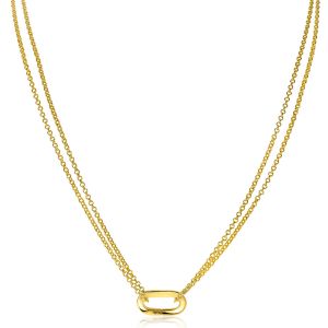 ZINZI zilveren ketting 14K geel verguld 45cm ovale sluitring ZIC2060G