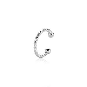 12,5mm ZINZI zilveren ear cuff gedraaide buis per stuk geprijsd ZIO-CUFF3