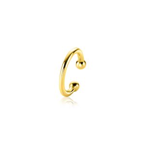 12,5mm ZINZI gold plated zilveren ear cuff gladde buis per stuk geprijsd ZIO-CUFF1G