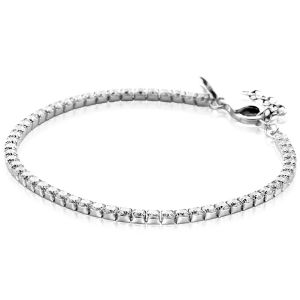 ZINZI zilveren tennis armband 3mm breed en bezet met witte zirkonia's in vierkante kastzettingen 17-20cm ZIA2665