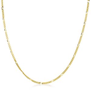 90cm ZINZI gold plated zilveren figaro ketting ZILC-F90G