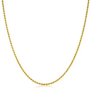 42cm ZINZI gold plated zilveren koord ketting ZILC-K42G