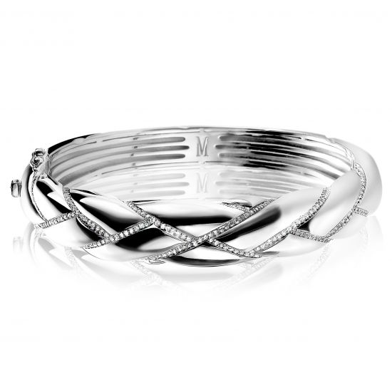 Mart Visser by ZINZI zilveren armband 13mm wit MVA8