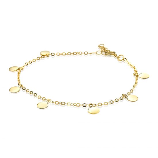 ZINZI Gold 14 karaat gouden armband ronde plaatjes ZGA167