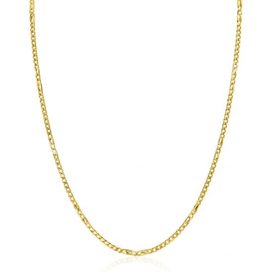 ZINZI Gold 14 karaat gouden massieve gourmet ketting met valkenoog schakels 2mm breed 41-43cm ZGC498
