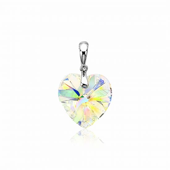 Zinzi zilveren hart hanger Swarovski wit ZIH903 