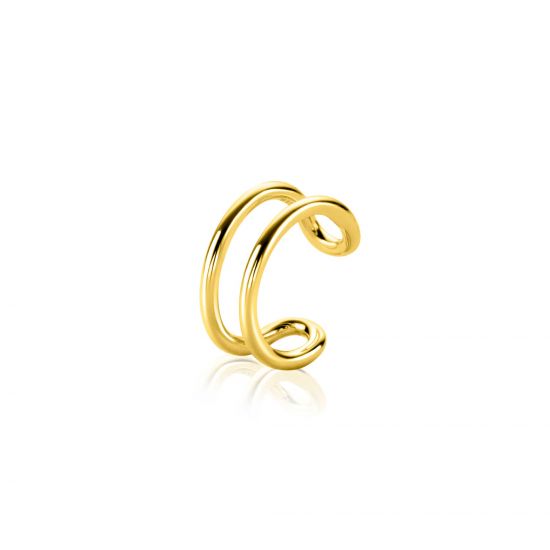 12,5mm ZINZI gold plated zilveren ear cuff multi-look dubbele buis 5,5mm breed per stuk geprijsd ZIO-CUFF4G