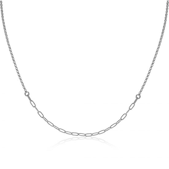 ZINZI zilveren ketting 45cm met 'paperclip' schakel 2,3mm breed ZIC1989