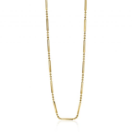 ZINZI zilveren fantasie ketting 14K geel verguld met staafjes 40-44cm ZIC1452G