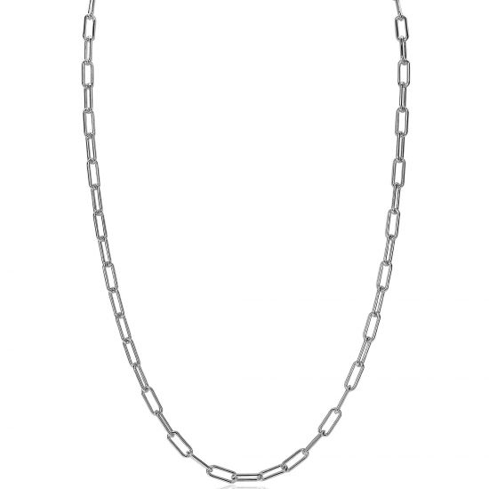 ZINZI zilveren paperclip schakel ketting 45cm 3,5mm breed ZIC2202