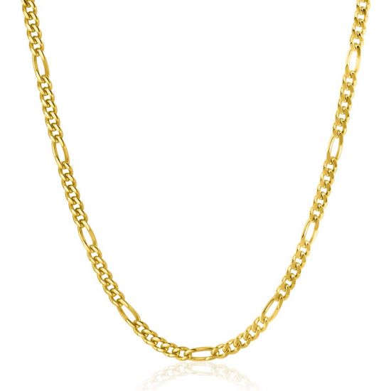 ZINZI gold plated zilveren figaro ketting 3,5mm breed 40-45cm ZIC2291G