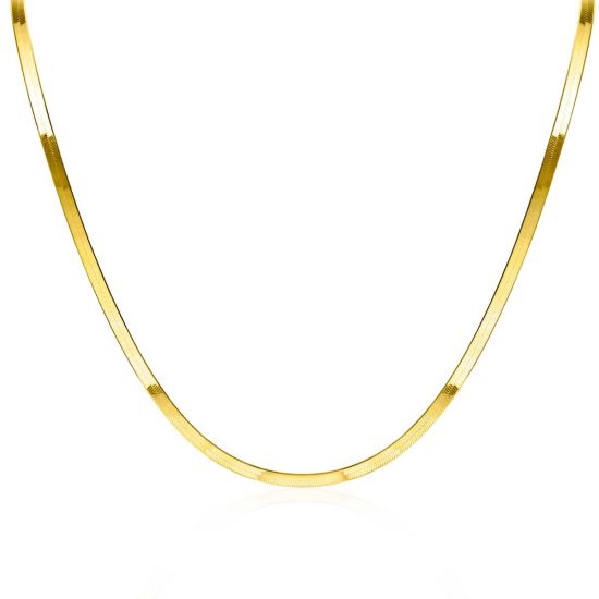 ZINZI gold plated zilveren platte slangen-ketting 45cm 3,5mm breed ZIC2292G