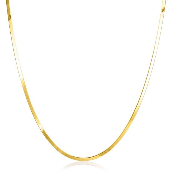 ZINZI gold plated zilveren platte slangen-ketting 45cm 1,9mm breed ZIC2360