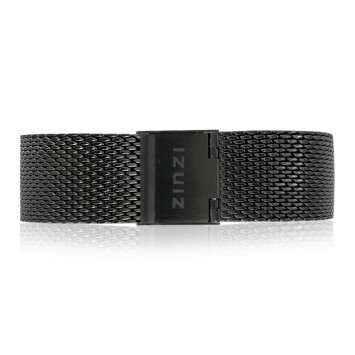 Zinzi Retro zwarte stalen mesh horlogeband 18mm RETBAND14