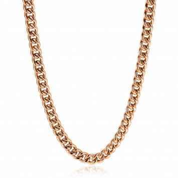 ZINZI zilveren gourmet collier rosé verguld 45cm ZIC1056R