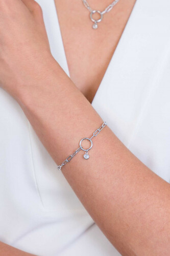 ZINZI zilveren paperclip schakelarmband 3mm rond witte zirconia 19-21cm ZIA2200