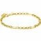 ZINZI Gold 14 karaat gouden massieve armband met vier paperclip-schakels gecombineerd met jasseron schakels 17-19cm ZGA495
