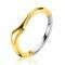 ZINZI gold plated zilveren ring organisch gevormd 3,5mm breed ZIR2627G