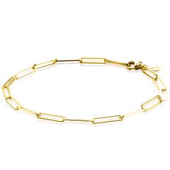 ZINZI Gold 14 krt gouden armband met trendy paperclip/closed for ever schakels 3mm breed, lengte 19cm ZGA386