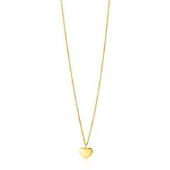 ZINZI Gold 14 krt gouden ketting 43cm met hart hanger 8mm ZGC312