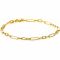 ZINZI Gold 14 karaat gouden armband met bewerkte paperclip-schakels en ovale schakels van 3,5mm breed 19cm ZGA494
