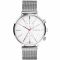 ZINZI Traveller horloge witte wijzerplaat en kast stalen mesh band 39mm dual time ZIW706M