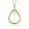 31mm ZINZI gold plated zilveren ovale hanger met luxe opvallend oog, bezet met witte zirconia's ZIH2619 (zonder collier)