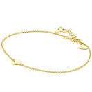 ZINZI Gold 14 krt gouden armband 16-19cm met hart hanger 6mm ZGA312