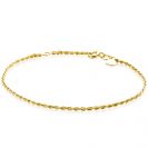 ZINZI Gold 14 krt gouden koord armband 1,6mm breed, lengte 17-19cm ZGA398