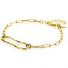 ZINZI gold plated zilveren paperclip schakel armband met organisch gevormde ovaal 15-18cm ZIA-BF107