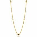 ZINZI zilveren gourmet ketting 14K geelverguld bol 45cm ZIC987G