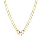 ZINZI gold plated zilveren multi-look ketting met sierlijke strik 40-43cm ZIC2677