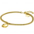 ZINZI gold plated zilveren gourmet armband met trendy slotje als bedeltje 16,5-19,5cm ZIA2354G