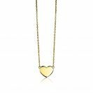 Zinzi gold plated zilveren ketting 43cm met hart plaatje 10mm om te graveren ZIC2346G