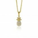 ZINZI zilveren ananas hanger 14K geel verguld wit 18mm ZIH2084 (zonder collier)