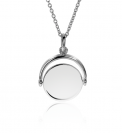 ZINZI zilveren hanger 27mm rond glimmend plaatje 18mm ZIH2217 (zonder collier)