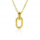 ZINZI gold plated zilveren ovale hanger 33mm met dubbele hangogen ZIH2350G (zonder collier)