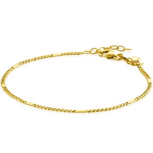 ZINZI Gold 14 krt gouden gourmet armband met plaatjes 1,5mm breed, lengte 17-19cm ZGA426