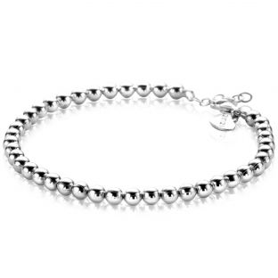 ZINZI zilveren armband met bolletjes schakel 4mm breed 18-20cm ZIA2659