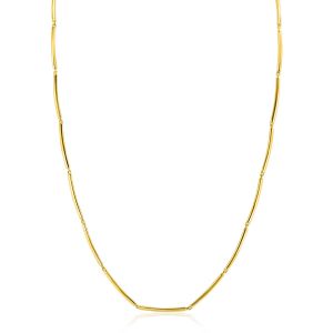 ZINZI Gold 14 krt gouden ketting met langwerpige glanzende staafjes 1,6mm breed 40-43cm ZGC461
