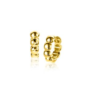 11mm ZINZI Gold 14 krt gouden oorringen met bolletjes design met luxe klapsluiting 11mm x 3,3mm buis ZGO431