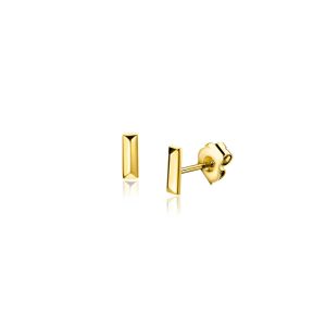 4,5mm ZINZI Gold 14 krt gouden oorknoppen rechthoekige studs ZGO477
