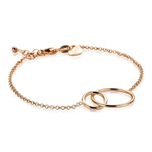 ZINZI zilveren armband rosé verguld ronde vormen 16-19cm ZIA1278R