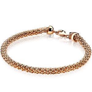 ZINZI zilveren schakelarmband rosé verguld 4,5mm breed 19cm ZIA1057R 