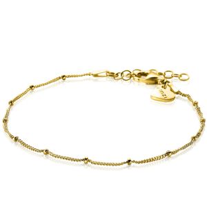 ZINZI zilveren 14K geel verguld gourmet armbandje met bolletjes 17-20cm ZIA2181G