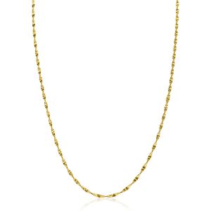 ZINZI gold plated zilveren ketting met glinsterende gedraaide schakels 1,9mm breed 43-45cm ZIC2585G
